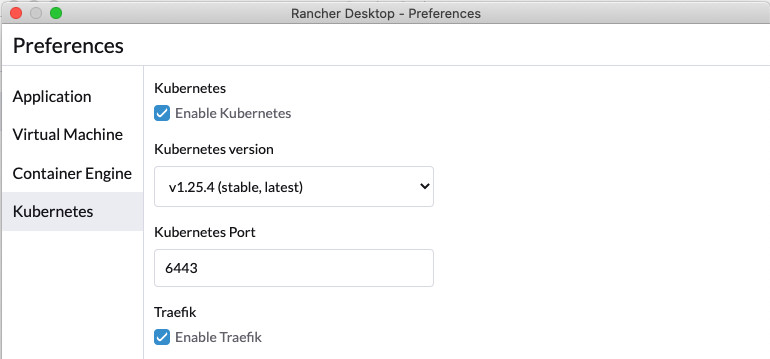 rancher desktop preferences